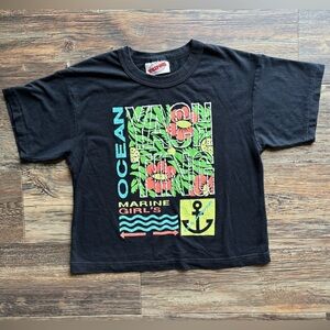 Vtg Willy-Dee Beach T-Shirt Medium Black Ocean Yachting Marine Girls 80s 90s USA